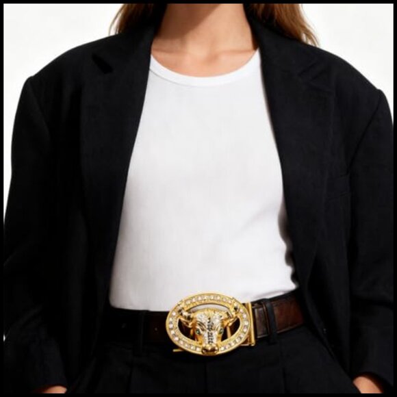 Alloy Bull Belt Buckle for Men Western Vintage Punk Rectangular main image 7